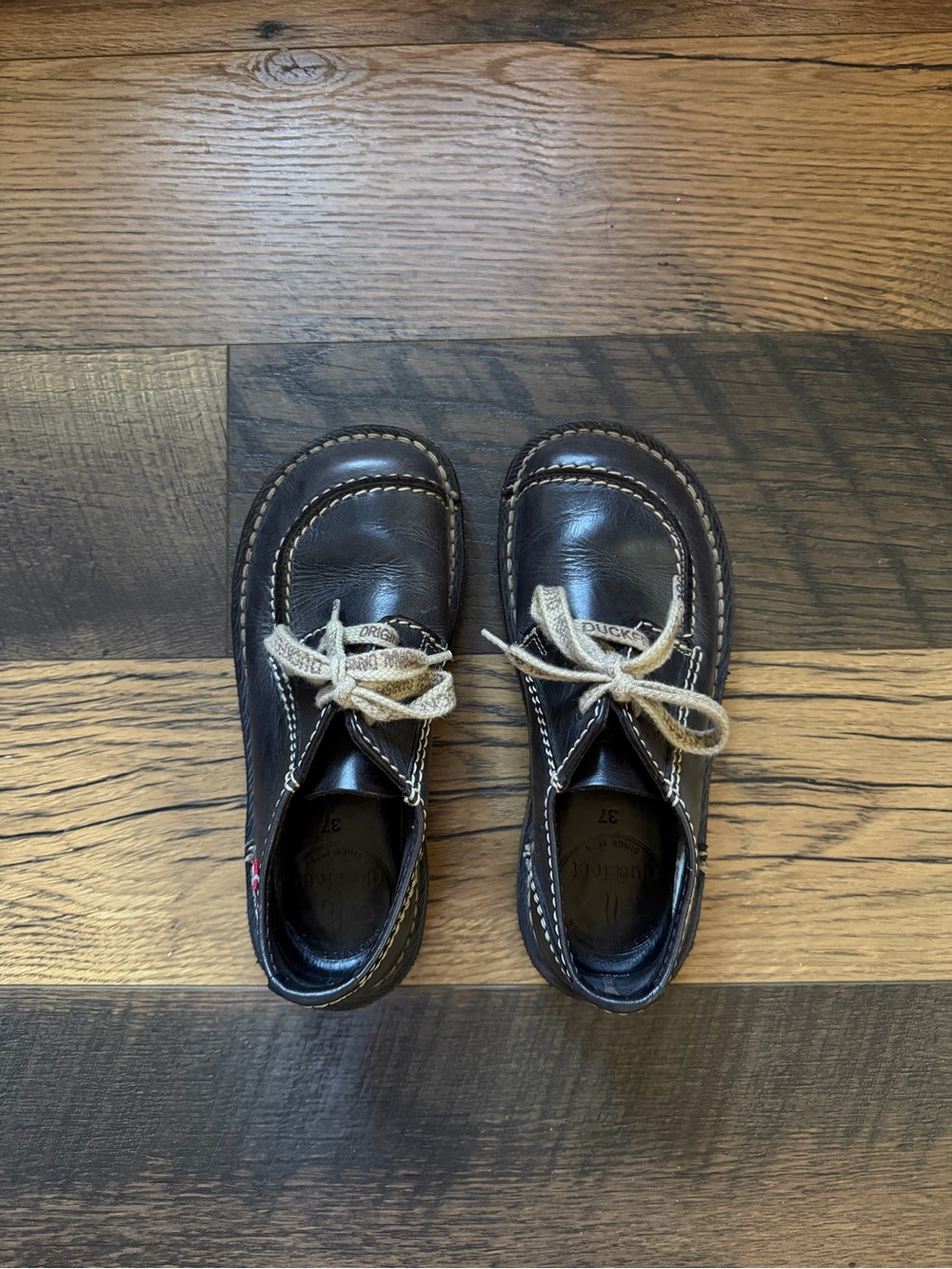 Brown Leather Duckfeet Shoes